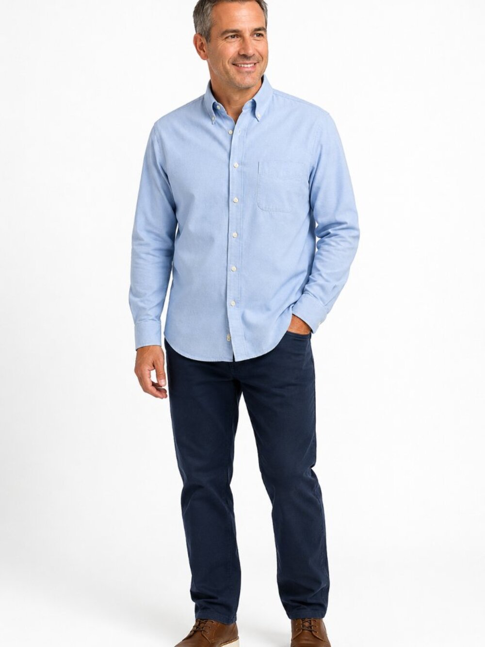 Bill Blass Men's Blue Oxford Button Down Shirt
